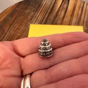 Halia 925 Sterling Silver Happy Birthday Cake Bead Bracelet Charm RETIRED